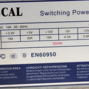 پاور کامپیوتر(منبع تغذیه) pascal پاسکال EN60950 500w 500وات کارکرده
