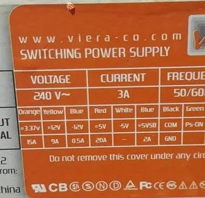 پاور کامپیوتر(منبع تغذیه) viera vi-600watx 200w real کارکرده  غیرماژولار 200وات