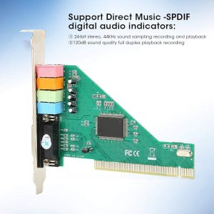کارت صدا حرفه ای 4 کانال اصلی C-MEDIA 3D AUDIO PCI CARD CMI8738 CS-800