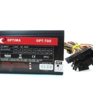 پاور کامپیوتر optima opt-700 کارکرده 700 وات نامی (144+156+9.6+460+19) غیر ماژولار